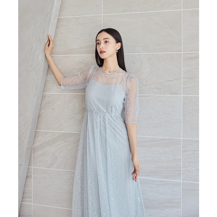 niana ニアナ ラメレースレイヤードドレス[品番：FT000010486