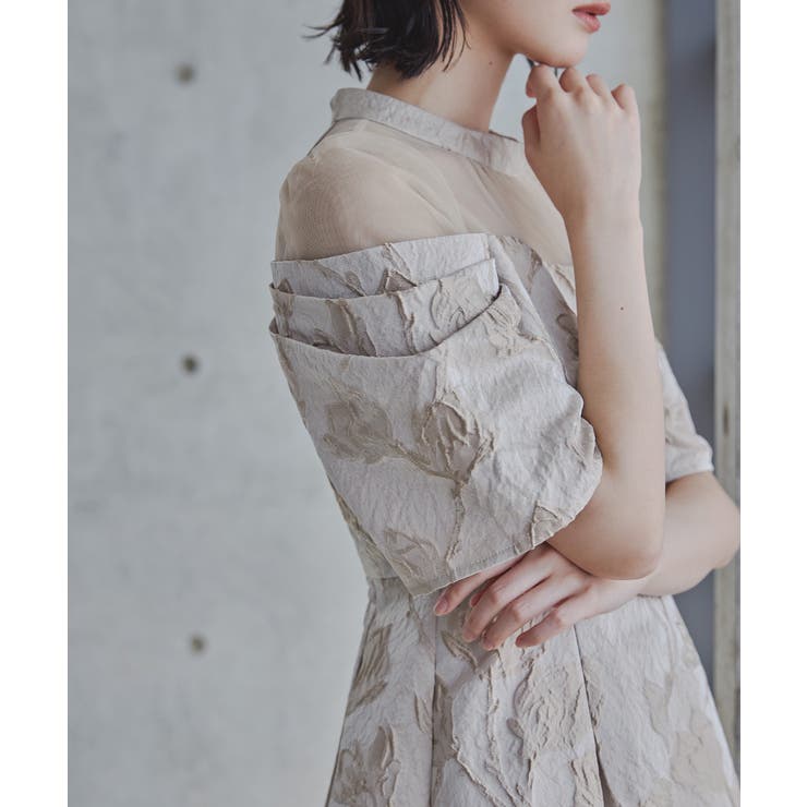 niana ニアナ フラワージャガードフレアドレス[品番：FT000010563