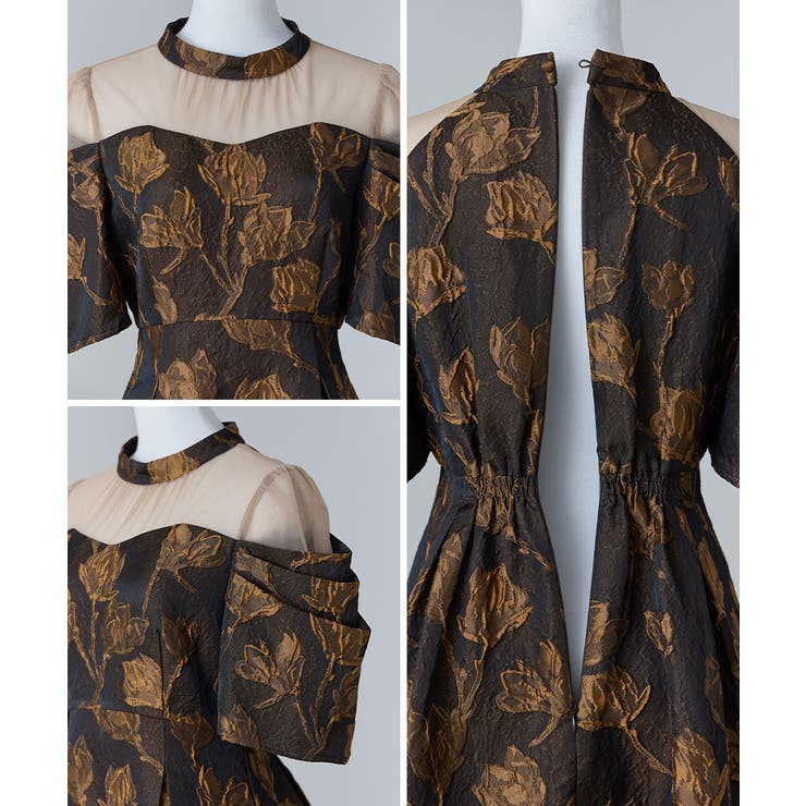 niana ニアナ フラワージャガードフレアドレス[品番：FT000010563