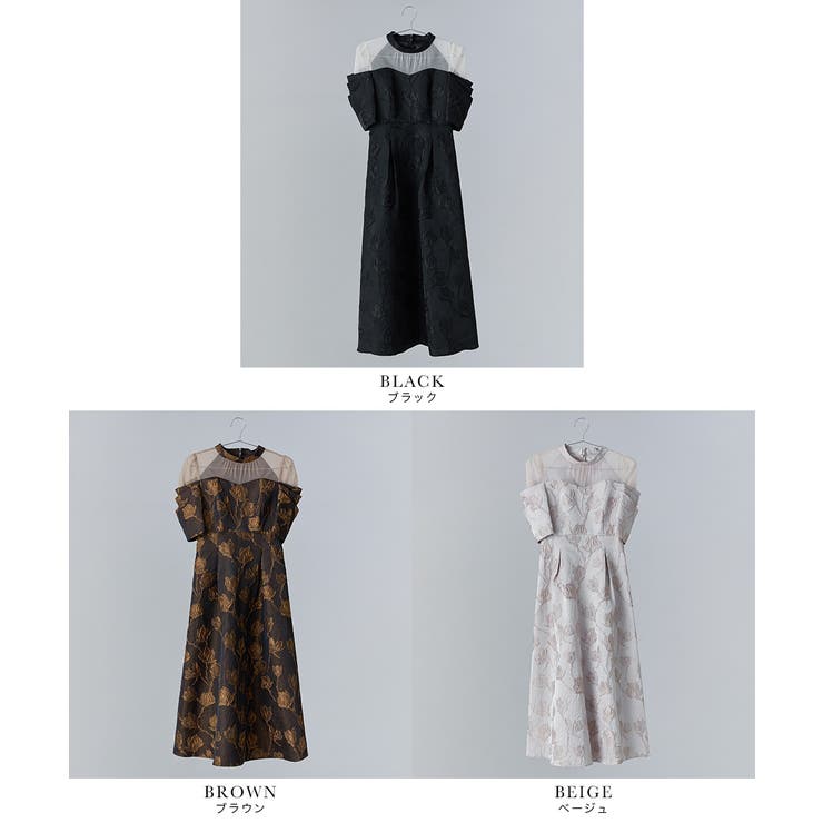 niana ニアナ フラワージャガードフレアドレス[品番：FT000010563