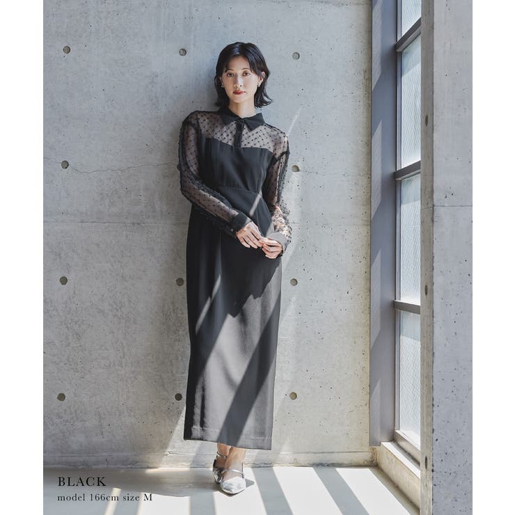 niana ニアナ ビーズシアーシャツドッキングドレス | Fashion Letter | 詳細画像2 