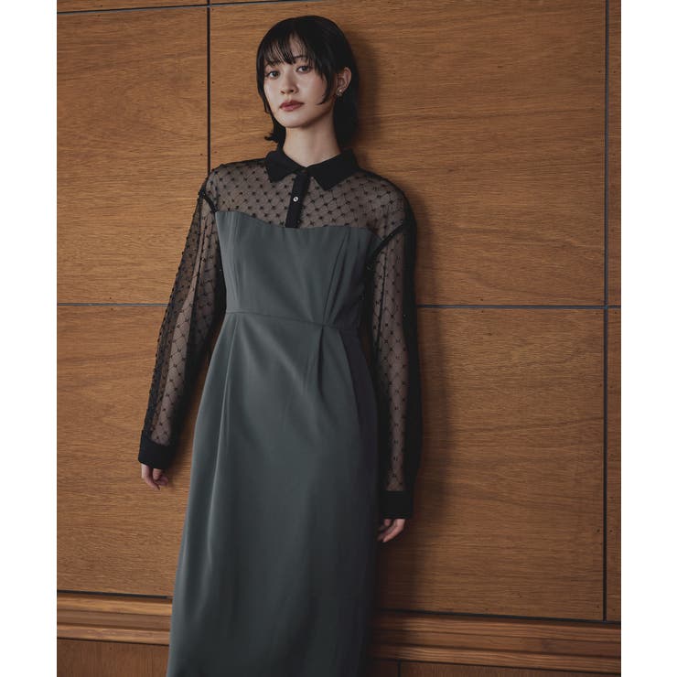 niana ニアナ ビーズシアーシャツドッキングドレス | Fashion Letter | 詳細画像14 