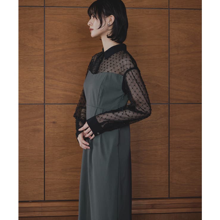 niana ニアナ ビーズシアーシャツドッキングドレス | Fashion Letter | 詳細画像16 