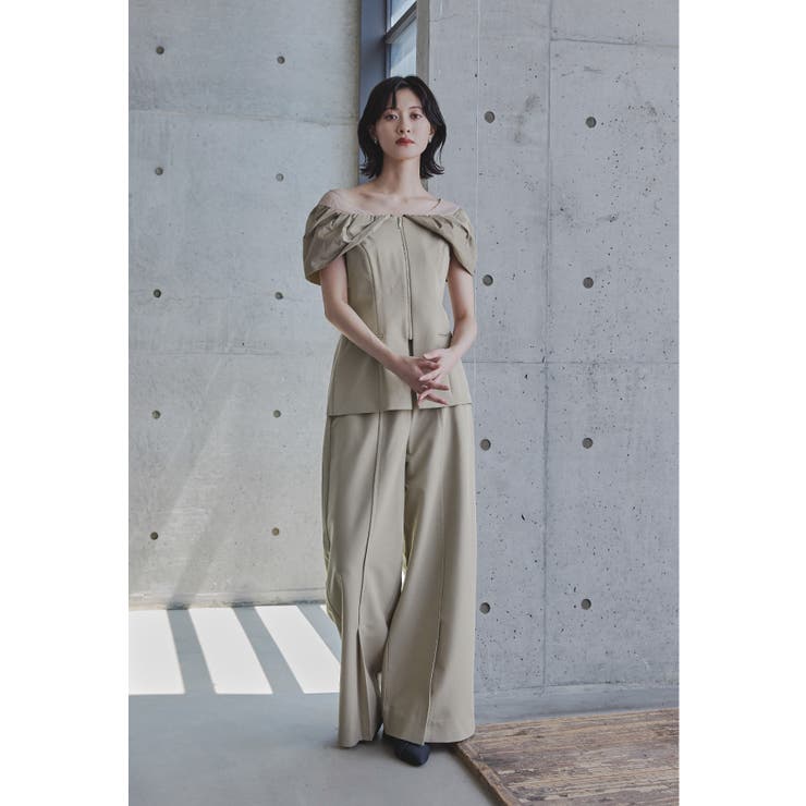 ベージュ | niana ニアナ ノットシャツドッキングセットアップドレス | Fashion Letter