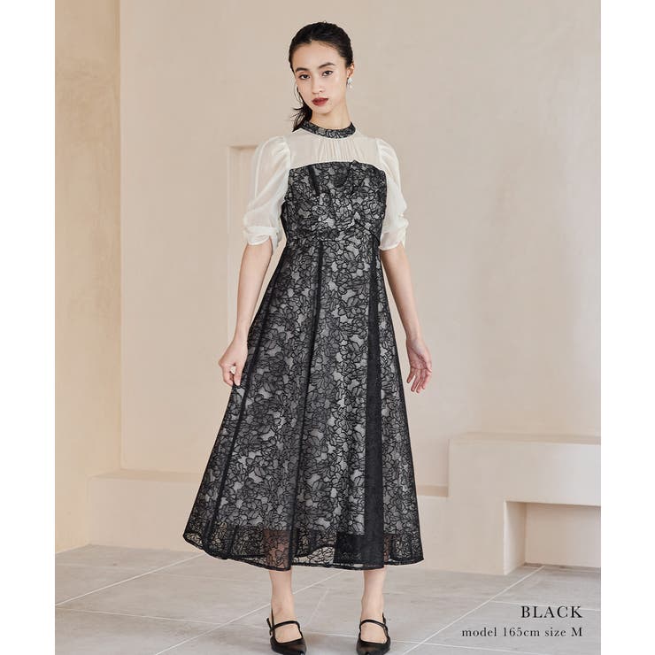 niana ニアナ フラワーレースノットデザインドレス[品番
