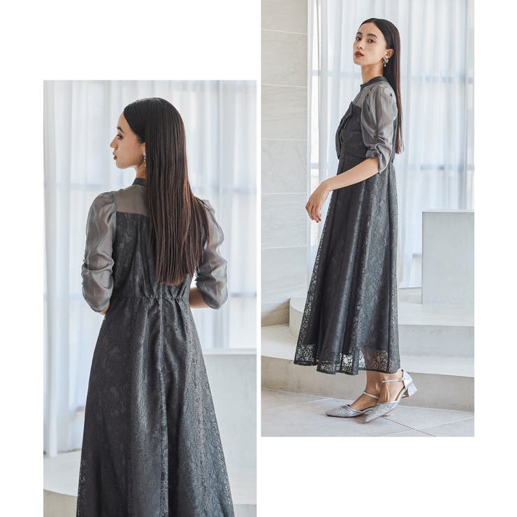 niana ニアナ フラワーレースノットデザインドレス[品番