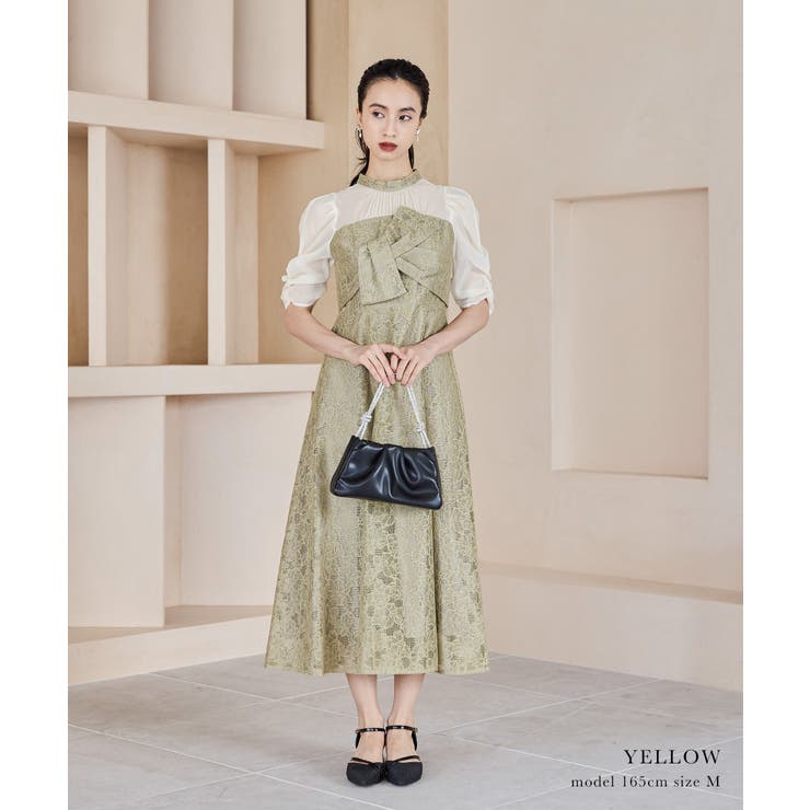 niana ニアナ フラワーレースノットデザインドレス[品番