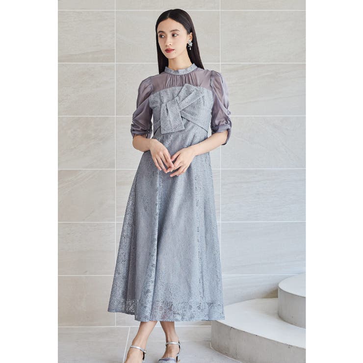 niana ニアナ フラワーレースノットデザインドレス[品番：FT000010477