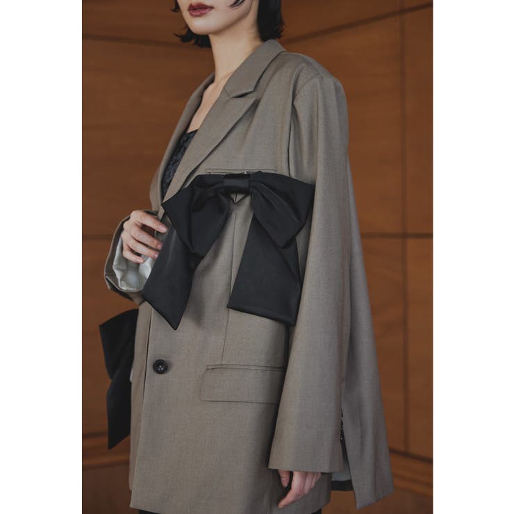 ベージュ | niana ニアナ ビッグリボンジャケット | Fashion Letter