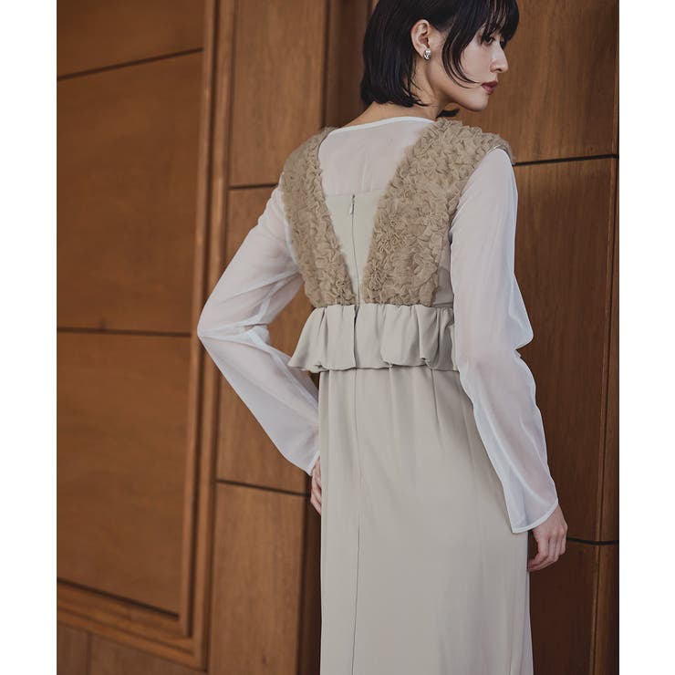 niana ニアナ チュールフリルペプラムドレス[品番：FT000010550