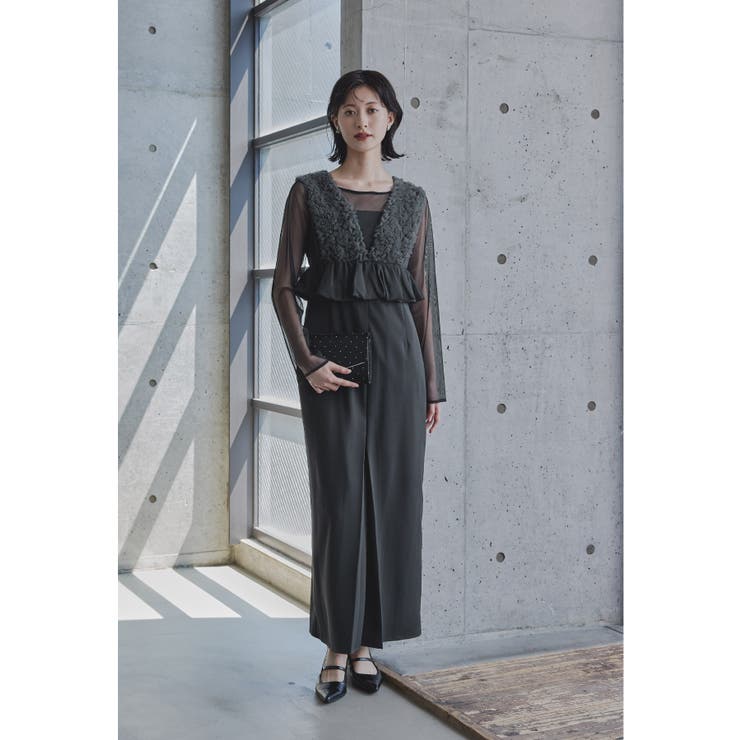 niana ニアナ チュールフリルペプラムドレス[品番：FT000010550