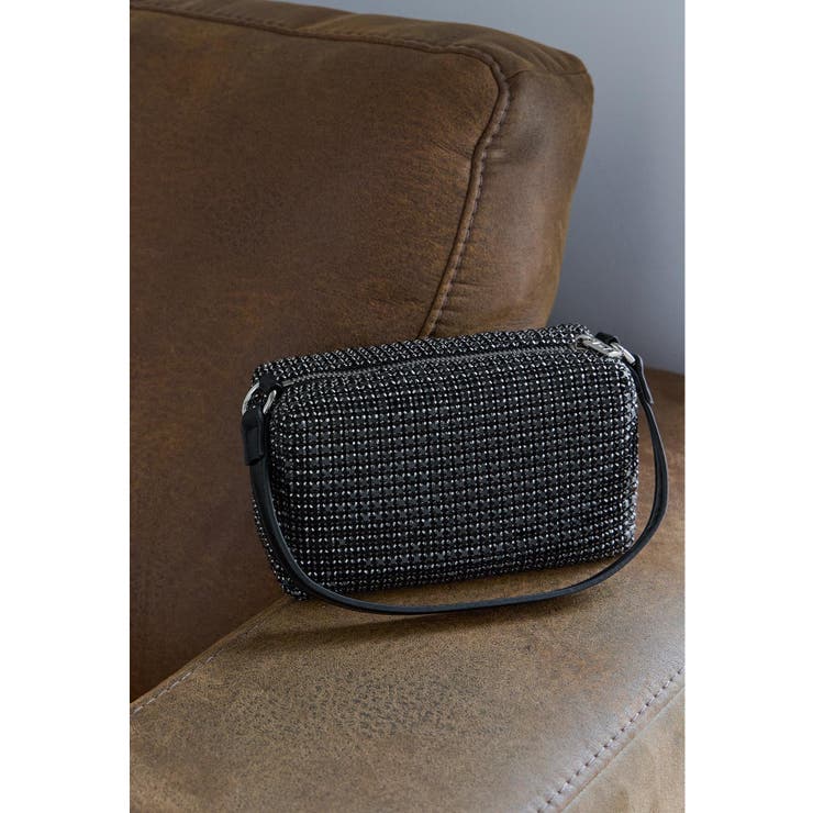 ブラック | niana ニアナ 2wayラインストーンスクエアバッグ | Fashion Letter