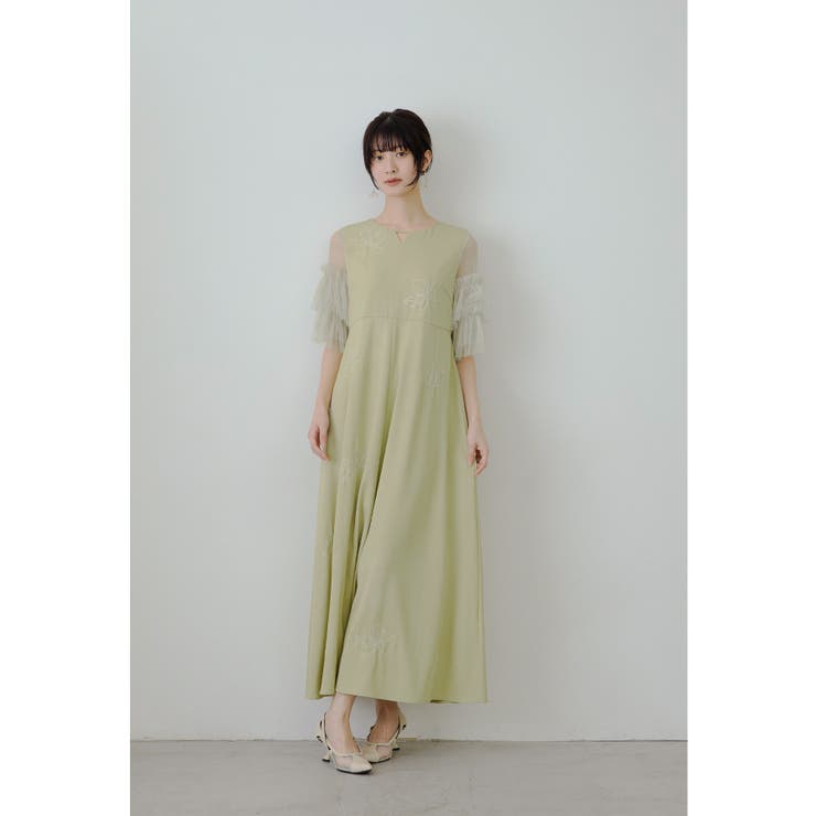 イエロー | niana ニアナ エンブロイダリードレス | Fashion Letter