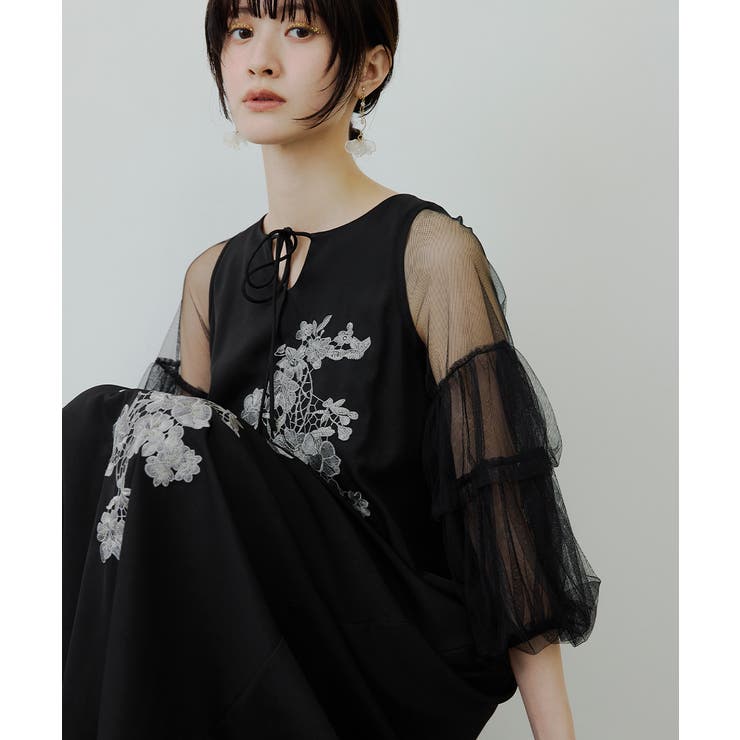 niana ニアナ フラワー刺繍Aラインドレス | Fashion Letter | 詳細画像7