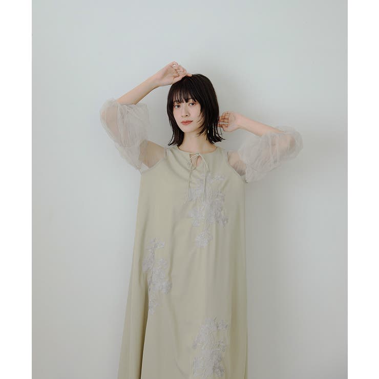 niana ニアナ フラワー刺繍Aラインドレス | Fashion Letter | 詳細画像9