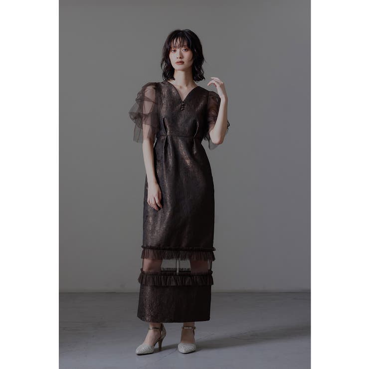 ブラウン | niana ニアナ シアーアリュールドレス | Fashion Letter