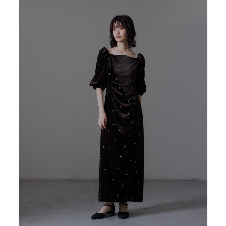 niana ニアナ スイートハートベロアドレス | Fashion Letter | 詳細画像8 