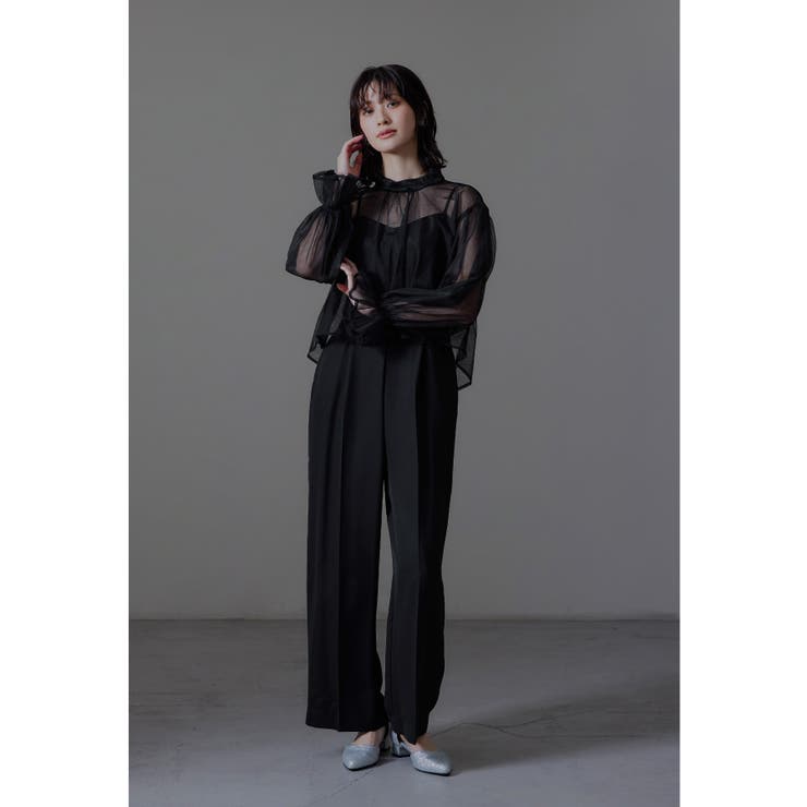 ブラック | niana ニアナ シアートップスオールインワンドレス | Fashion Letter