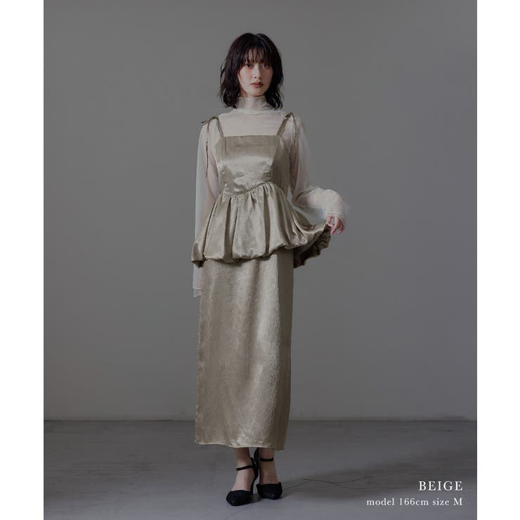 niana ニアナ ワッシャーサテンペプラムキャミドレス | Fashion Letter | 詳細画像13 
