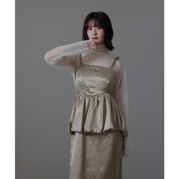 niana ニアナ ワッシャーサテンペプラムキャミドレス | Fashion Letter | 詳細画像14 