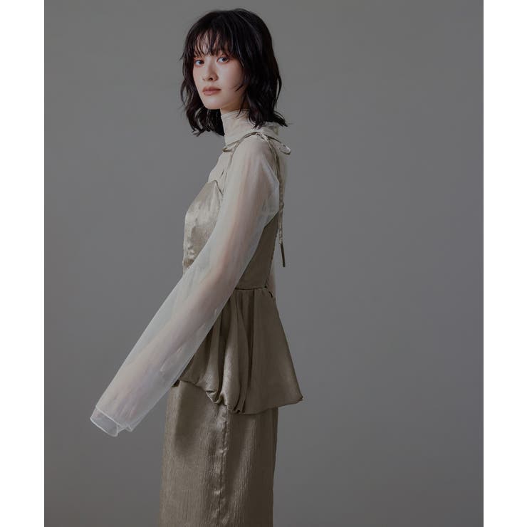 niana ニアナ ワッシャーサテンペプラムキャミドレス | Fashion Letter | 詳細画像16 