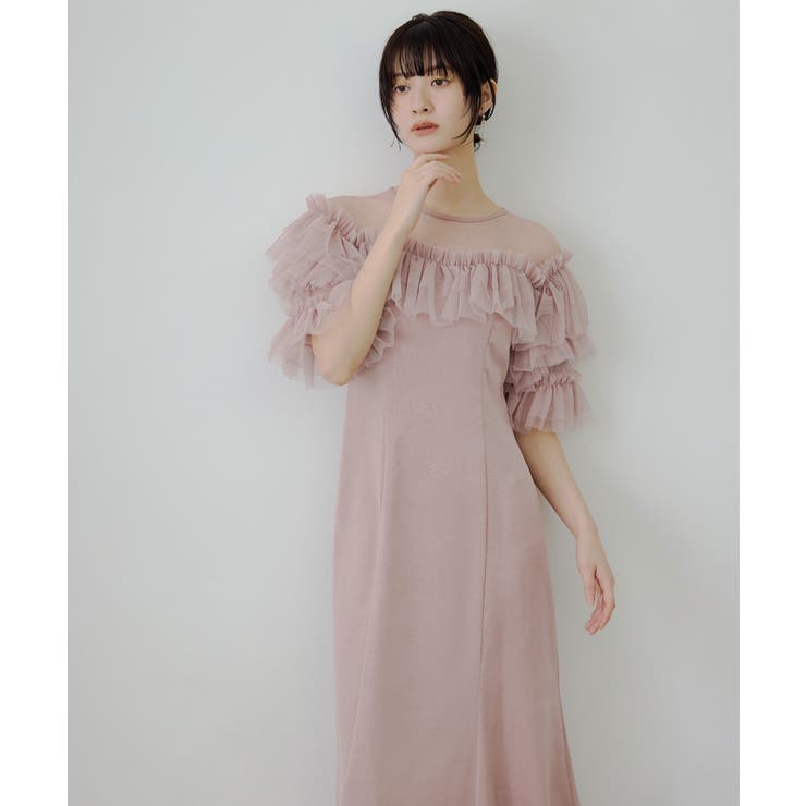 niana ニアナ チュールフリルサテンフレアドレス | Fashion Letter | 詳細画像11 