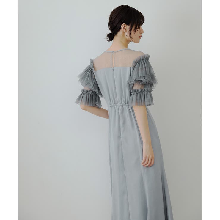 niana ニアナ チュールフリルサテンフレアドレス | Fashion Letter | 詳細画像17 