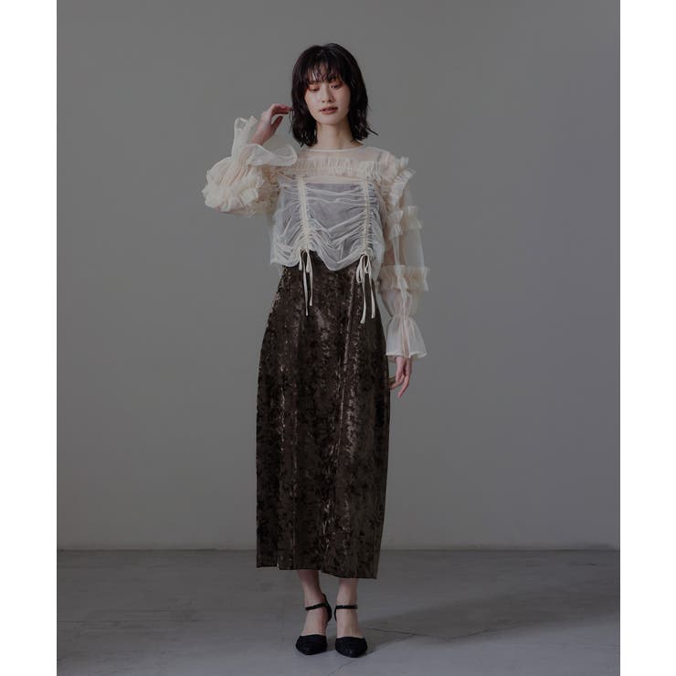 niana ニアナ チュールトップスクラッシュベロアドレス | Fashion Letter | 詳細画像3 