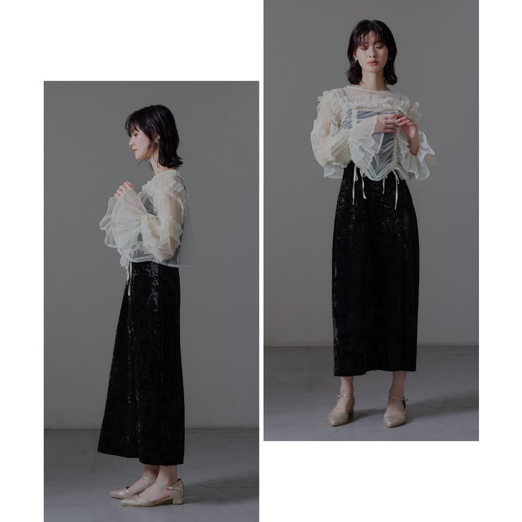 niana ニアナ チュールトップスクラッシュベロアドレス | Fashion Letter | 詳細画像11 