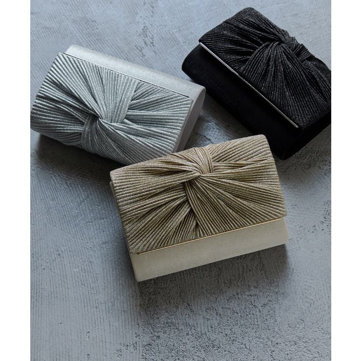 niana ニアナ ノットラメプリーツクラッチバッグ | Fashion Letter | 詳細画像2 