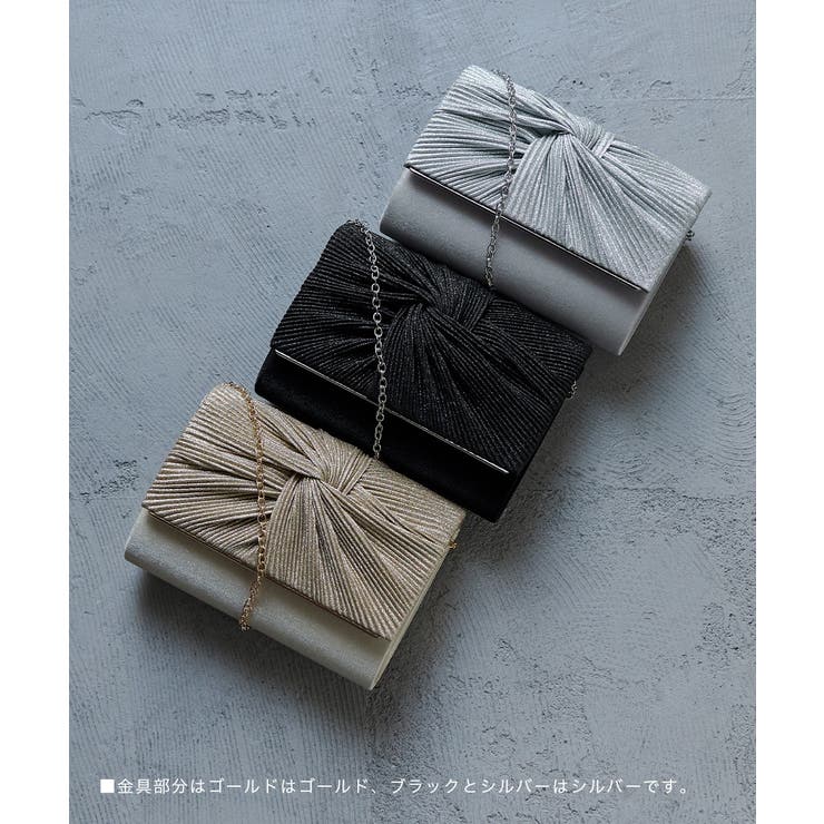 niana ニアナ ノットラメプリーツクラッチバッグ | Fashion Letter | 詳細画像14 