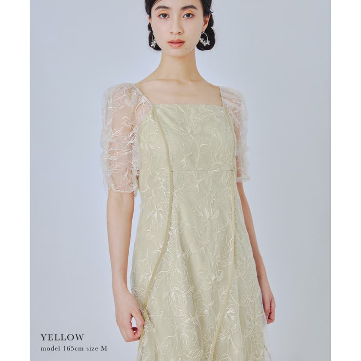 niana ニアナ フラワーウェーブパイピングドレス | Fashion Letter | 詳細画像12 