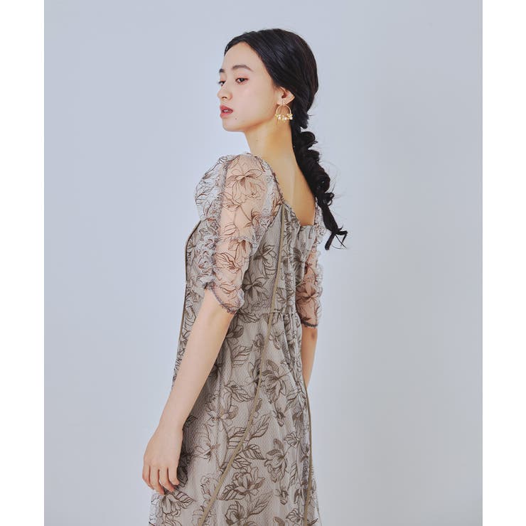 niana ニアナ フラワーウェーブパイピングドレス | Fashion Letter | 詳細画像17 