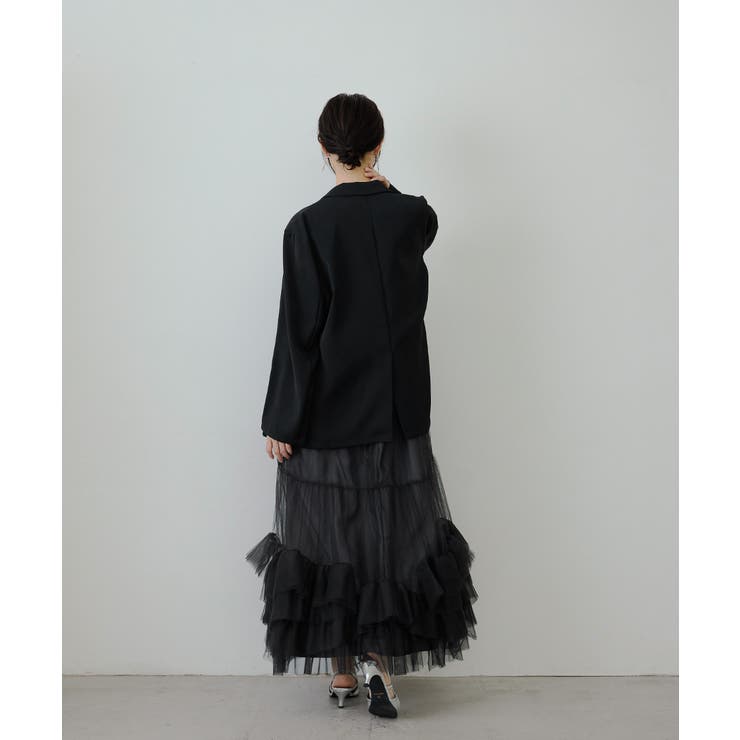 niana フリル付きセットアップドレス Mサイズ niana（ニアナ） パンツドレス フリルブラウス＆テーパードパンツ