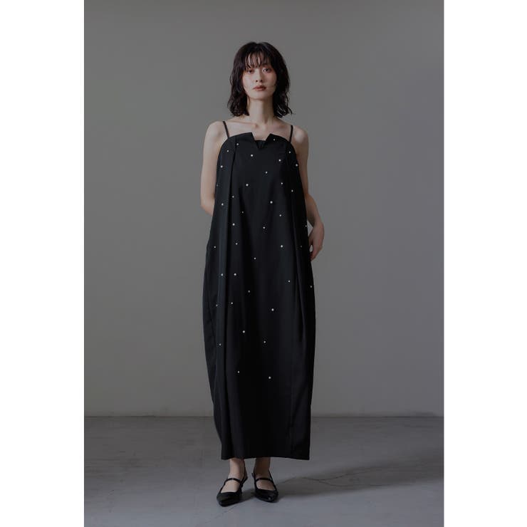 ブラック | niana ニアナ オーバルフォルムパールドレス | Fashion Letter