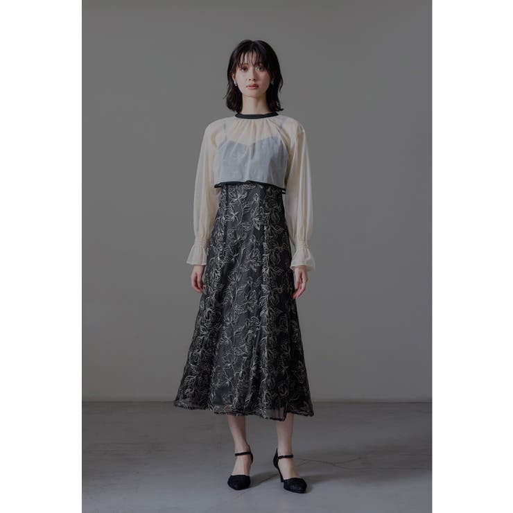 ブラックモカ | niana ニアナ ダブルリボンボレロセットドレス | Fashion Letter