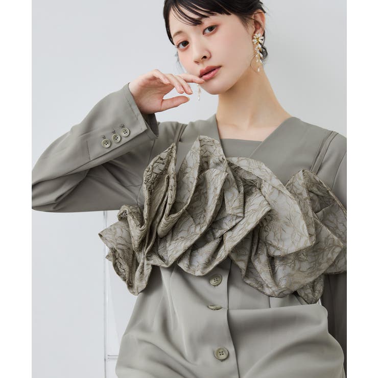 niana ニアナ ラッフルオーガンザドレス | Fashion Letter | 詳細画像6 