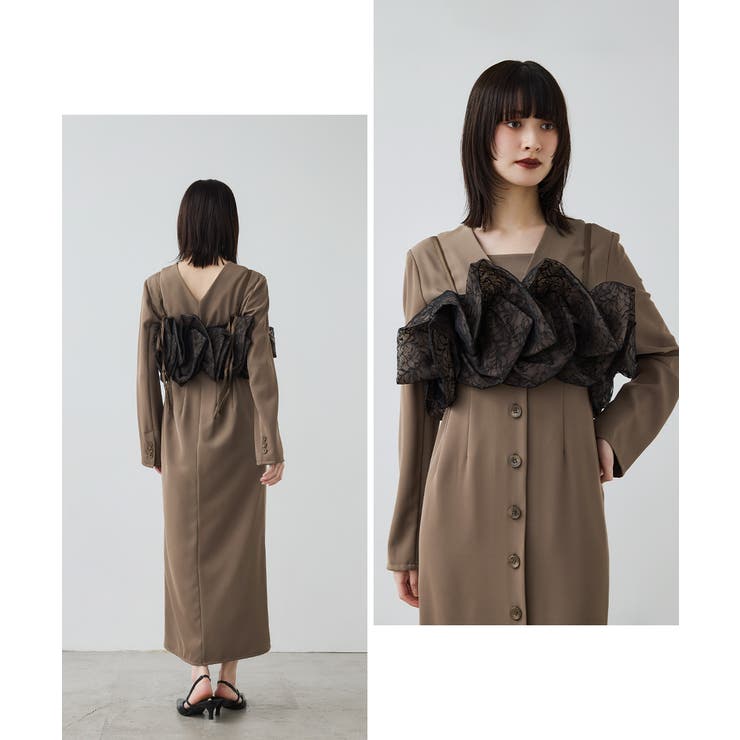 niana ニアナ ラッフルオーガンザドレス | Fashion Letter | 詳細画像14 