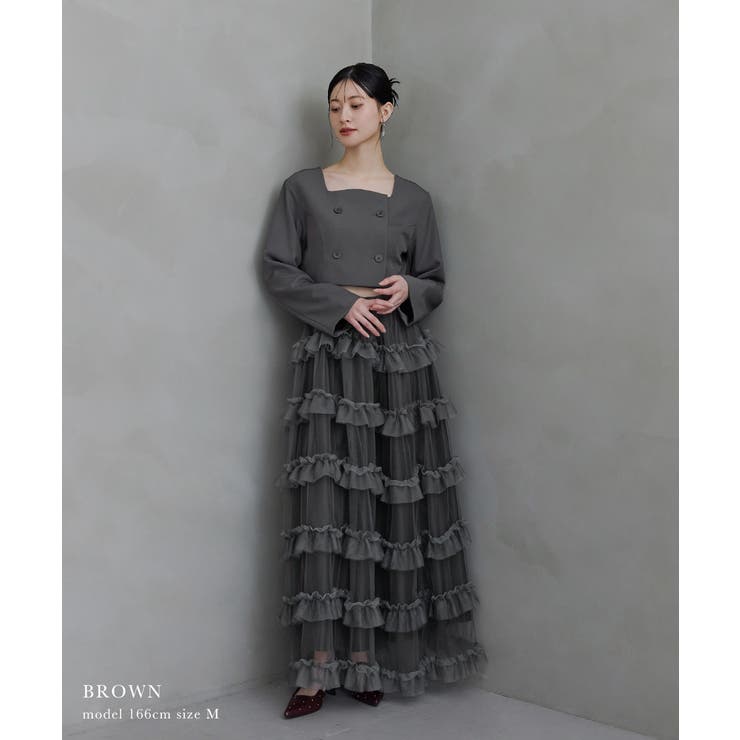 niana ニアナ ティアードチュールスカートジャケットセットアップ | Fashion Letter | 詳細画像2 