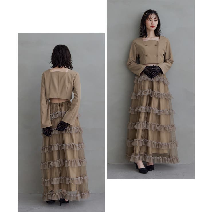 niana ニアナ ティアードチュールスカートジャケットセットアップ | Fashion Letter | 詳細画像9 