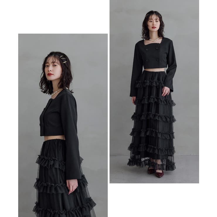 niana ニアナ ティアードチュールスカートジャケットセットアップ | Fashion Letter | 詳細画像14 