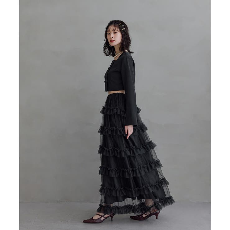 niana ニアナ ティアードチュールスカートジャケットセットアップ | Fashion Letter | 詳細画像15 