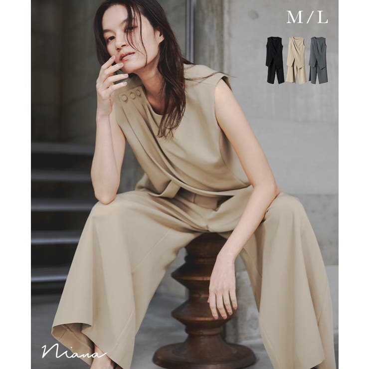 niana ニアナ アシンメトリートップスパンツスーツ | Fashion Letter | 詳細画像1 
