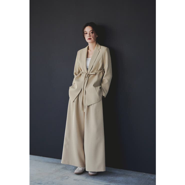 ベージュ | niana ニアナ リボンジャケットパンツスーツ | Fashion Letter