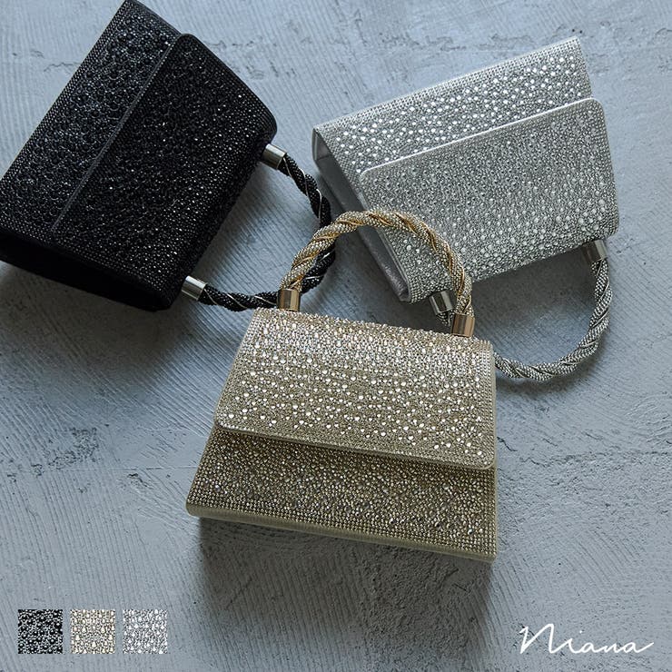 niana ニアナ ラインストーンハンドバッグ | Fashion Letter | 詳細画像1 