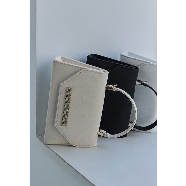 ベージュ | niana ニアナ ビジュープレートラメハンドバッグ | Fashion Letter