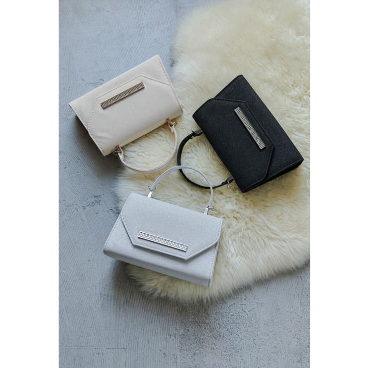 シルバー | niana ニアナ ビジュープレートラメハンドバッグ | Fashion Letter