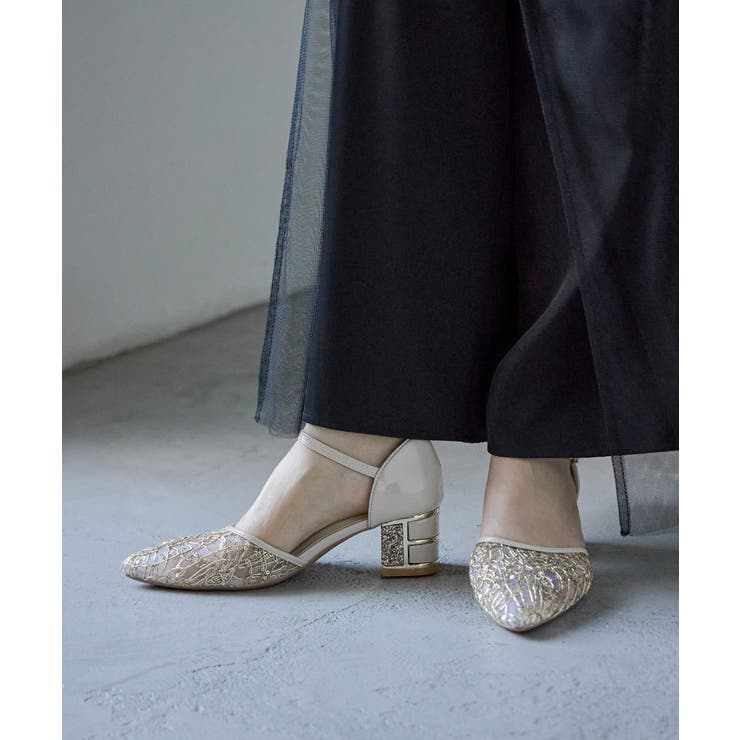 niana ニアナ スパークリングチャンキーヒールパンプス | Fashion Letter | 詳細画像3 