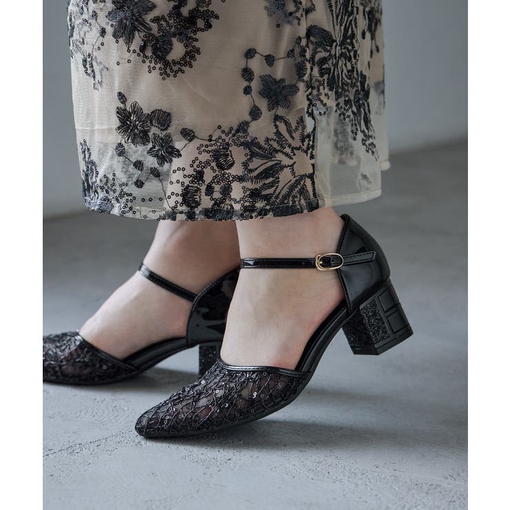 niana ニアナ スパークリングチャンキーヒールパンプス | Fashion Letter | 詳細画像12 