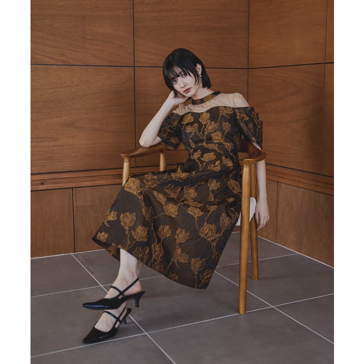 niana ニアナ フラワージャガードフレアドレス[品番：FT000010563